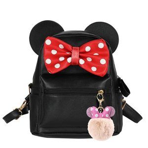 Polka-dot Bow Mouse Ears Mini Backpack &Dome Purse Mouse Ears Bow Crossbody🐯